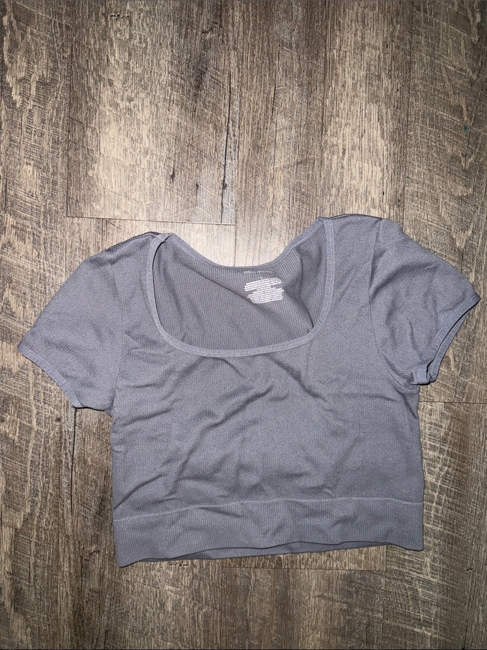 wild fable Gray Scoop Neck Cropped Tee
